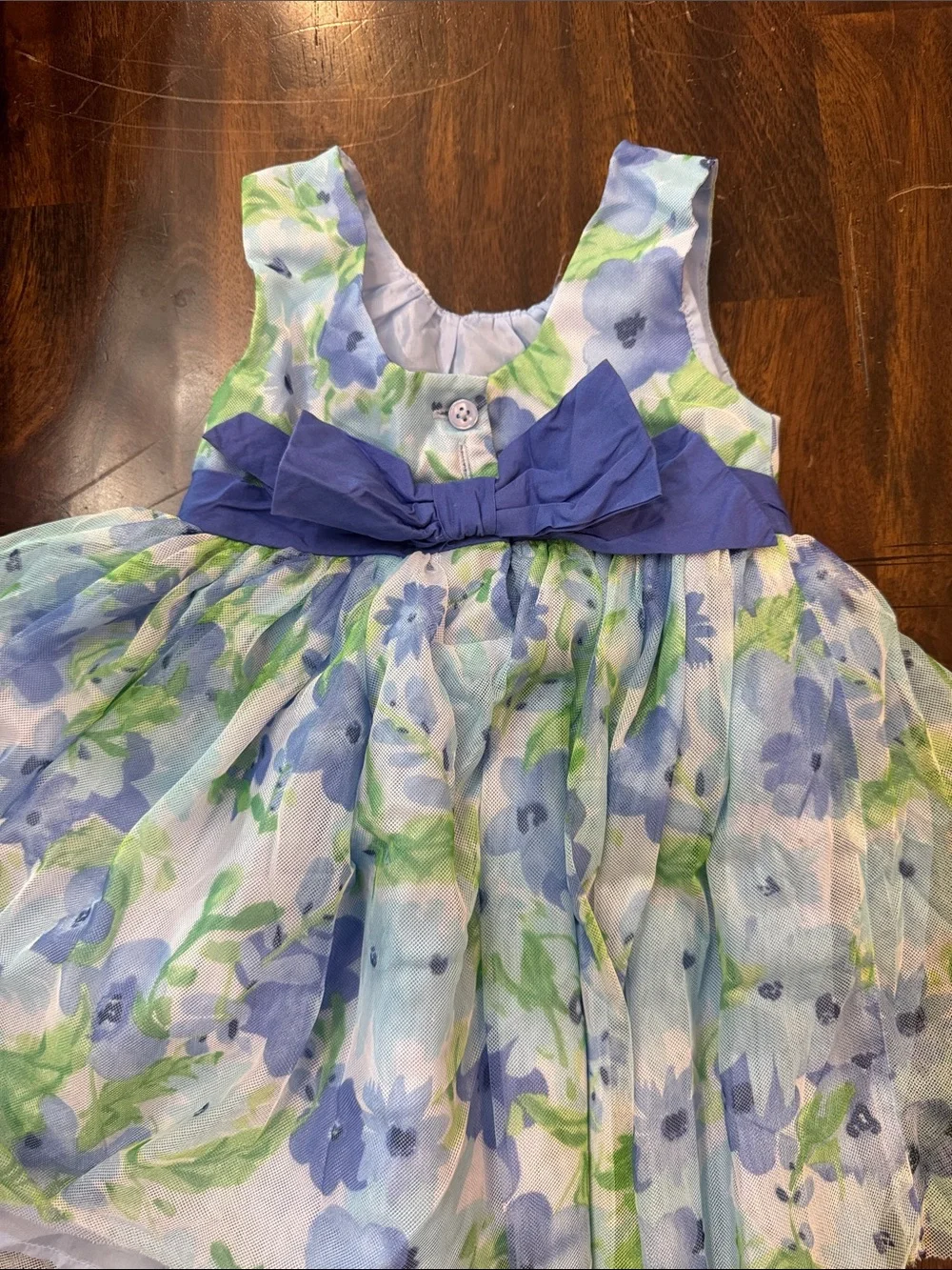 Gymboree Blue and Green Floral Party Dress